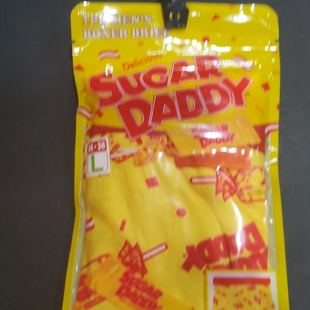 Men's delicious Sugar Daddy yellow and red Boxer briefs size large (36-38) new‎